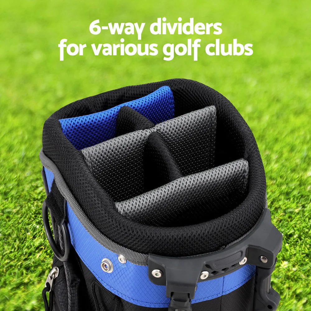 Golf Bag Stand 6-Way Dividers with Insulated Carry &