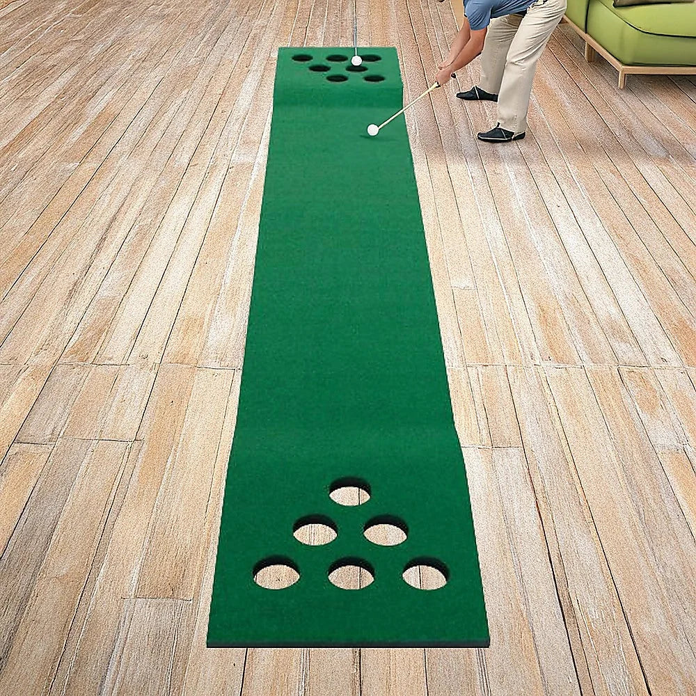 Golf Beer Pong Game Toy Set with Green Putting Mat 2