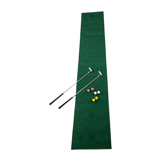 Golf Beer Pong Game Toy Set with Green Putting Mat 2