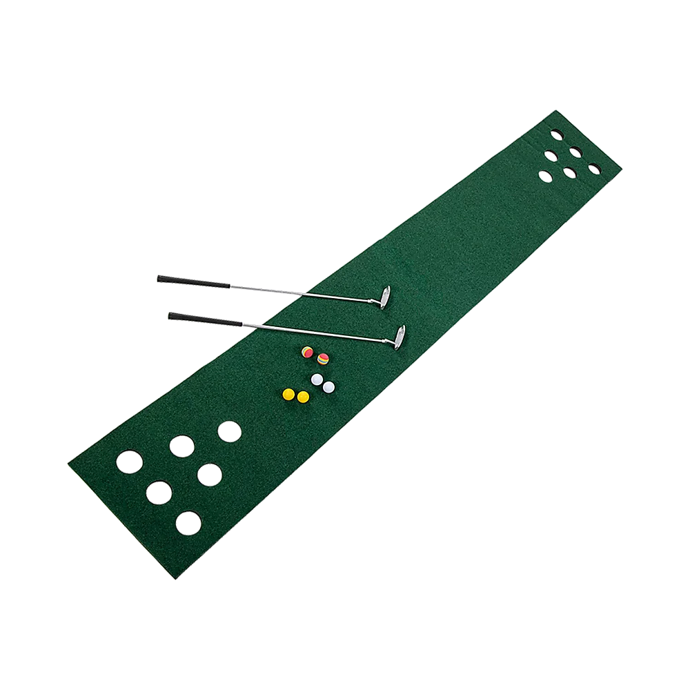 Golf Beer Pong Game Toy Set with Green Putting Mat 2