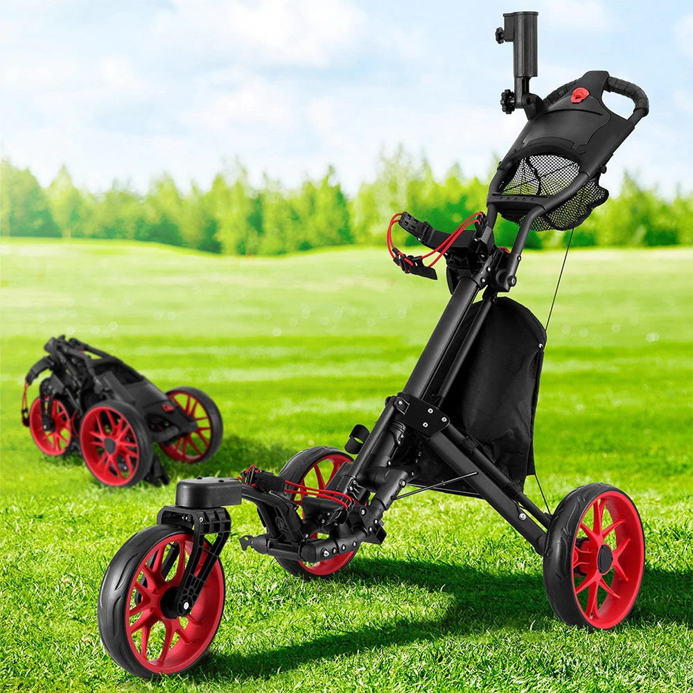 Golf Buggy Foldable Trolley with Swivel Wheel Umbrella