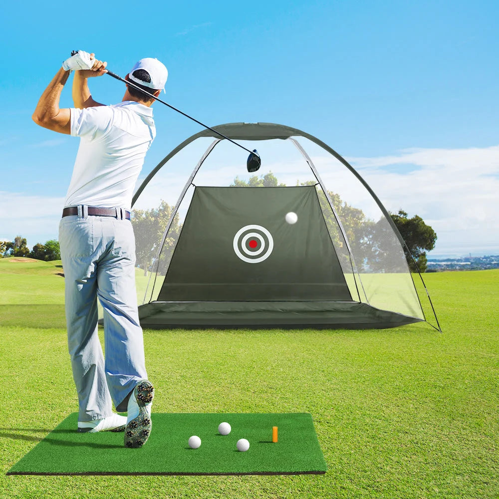 Golf Practice Net 3M and Training Mat Set with Driving