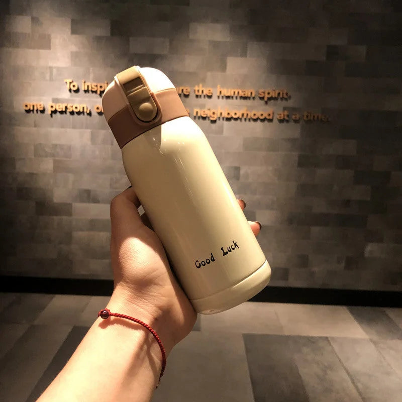 Good Luck’ Mini Stainless Steel Thermos Flask - 350ml