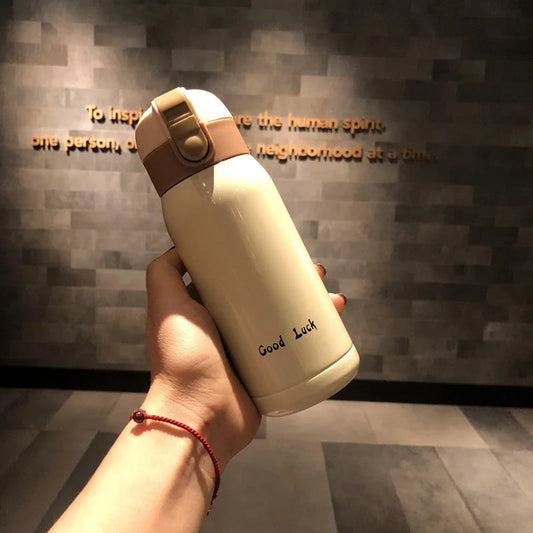 Good Luck’ Mini Stainless Steel Thermos Flask - 350ml