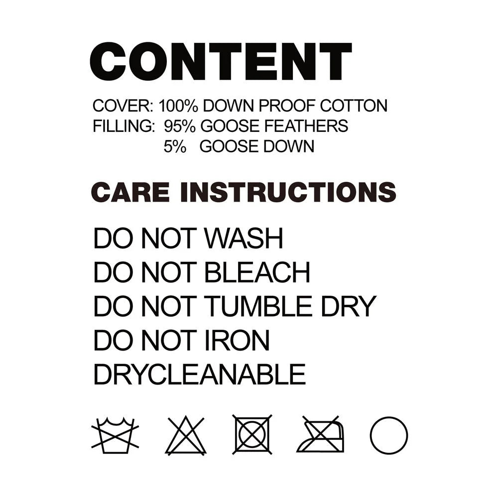 Goose Feather and Down Pillows (Set of 2) White - Bedding