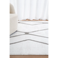 Floor rug with grace visible weave room styling