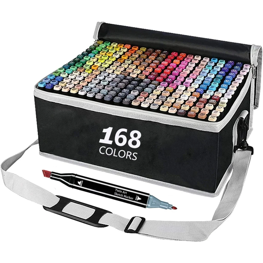 Graffiti pen set with handles, panels and accessory pieces