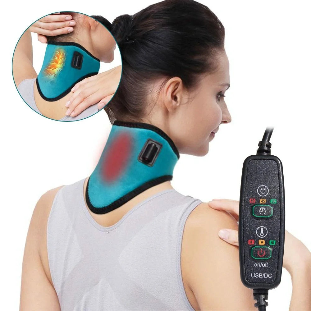 Graphene Neck Pain Relief Tool Usb Heating - Rose Red
