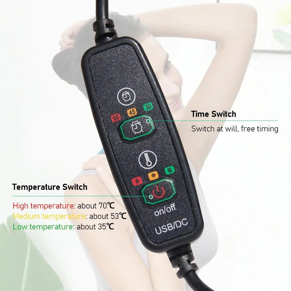Graphene Neck Pain Relief Tool Usb Heating - Rose Red