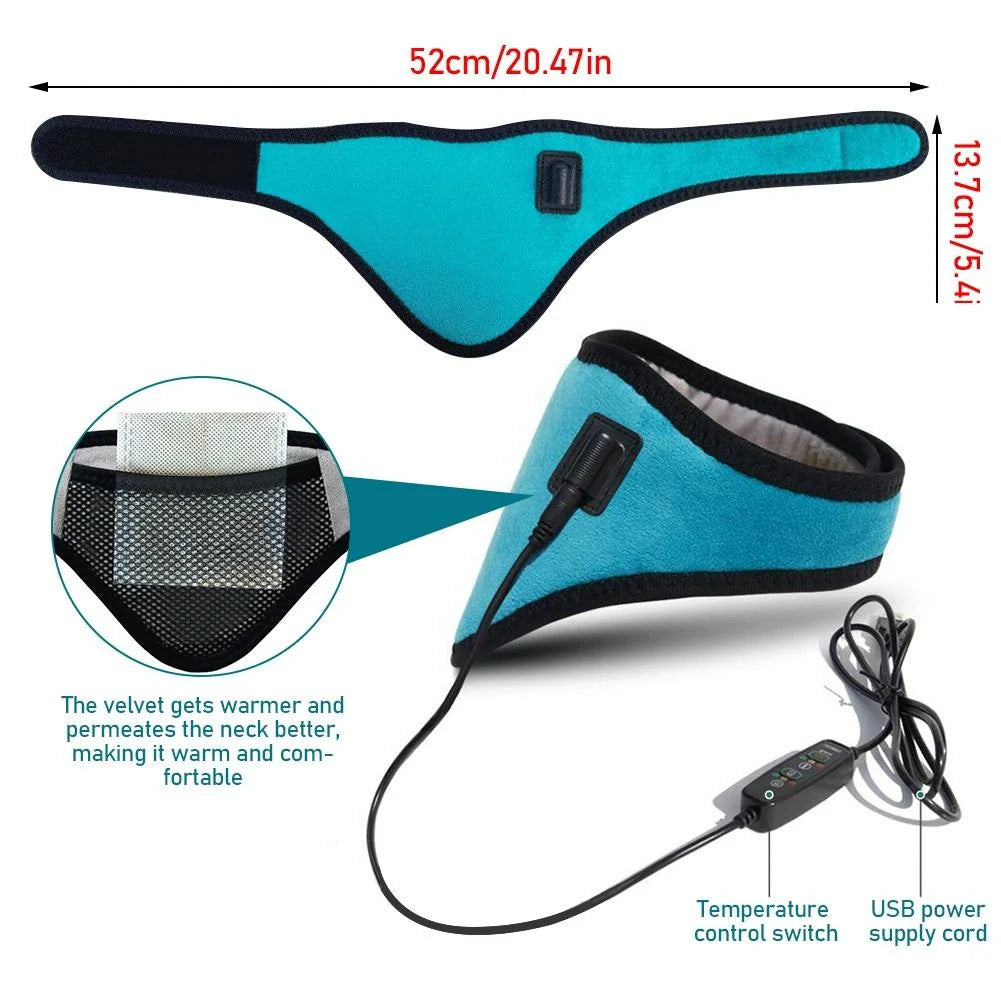 Graphene Neck Pain Relief Tool Usb Heating - Rose Red