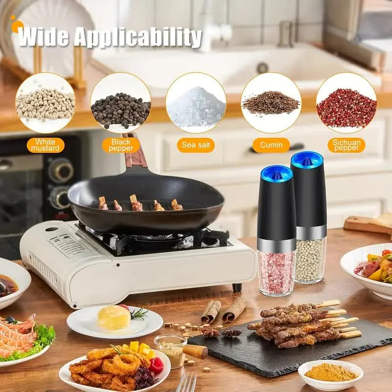 Gravity Electric Salt and Pepper Grinder Set Battery Powered