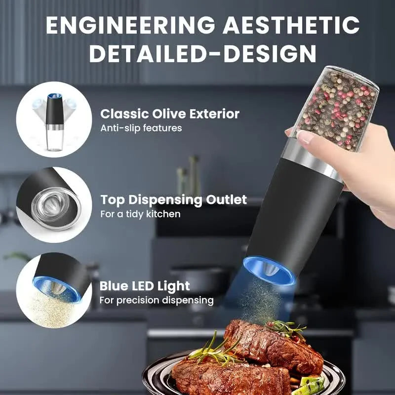 Gravity Electric Salt and Pepper Grinder Set Battery