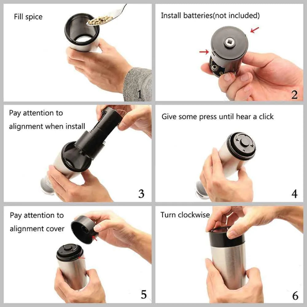 Gravity Salt or Pepper Grinder Automatic Twist Grind