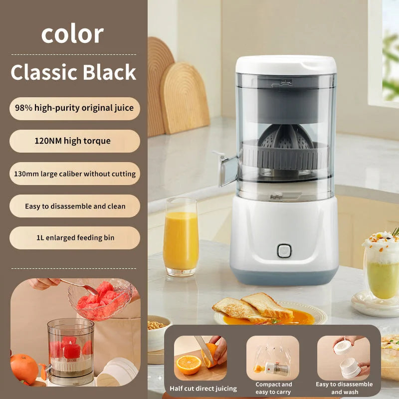 Gray Electric Citrus Juicer Press - Portable Large Caliber