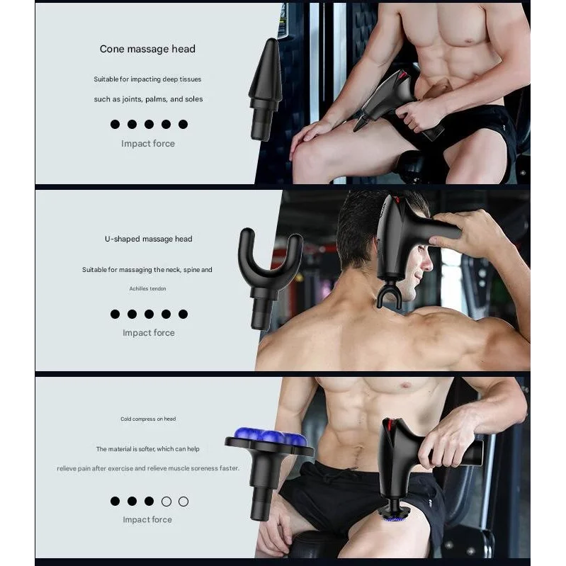 Gray Fitness Muscle Relief Gun - Mini Cold Pack LED Display