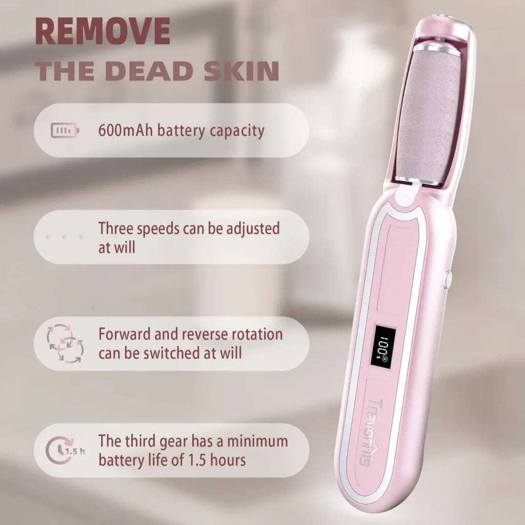 Gray purple Rechargeable Electric Callus Remover - 3 Speeds