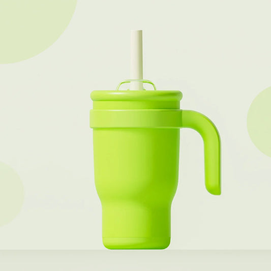 Green 14oz Insulated Tumbler with Handle & Straw - 304