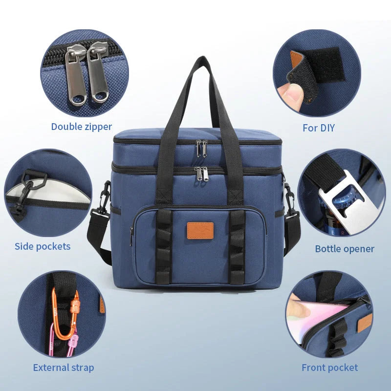 Green 23L Extra Large Insulated Cooler Bag with Double