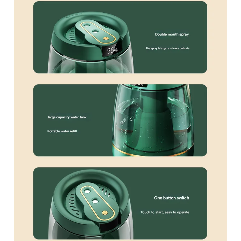Green 3.5L Smart Cool Mist Humidifier with Dual Nozzle &