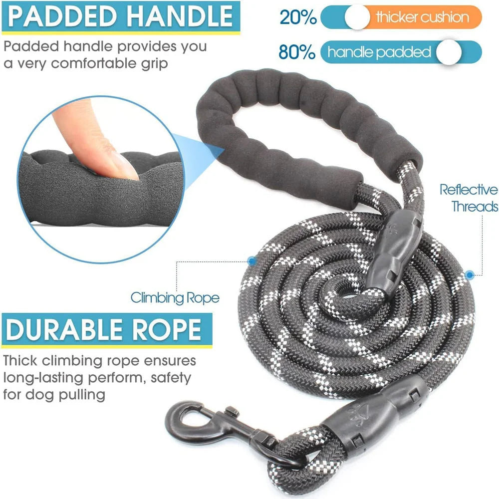 Green 3-in-1 Tangle-Free Dog Leash for 1-3 Dogs - Heavy