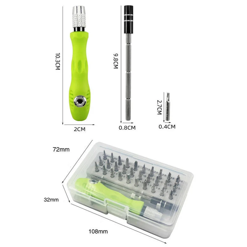 Green 32-in-1 Precision Screwdriver Set - Magnetic Repair