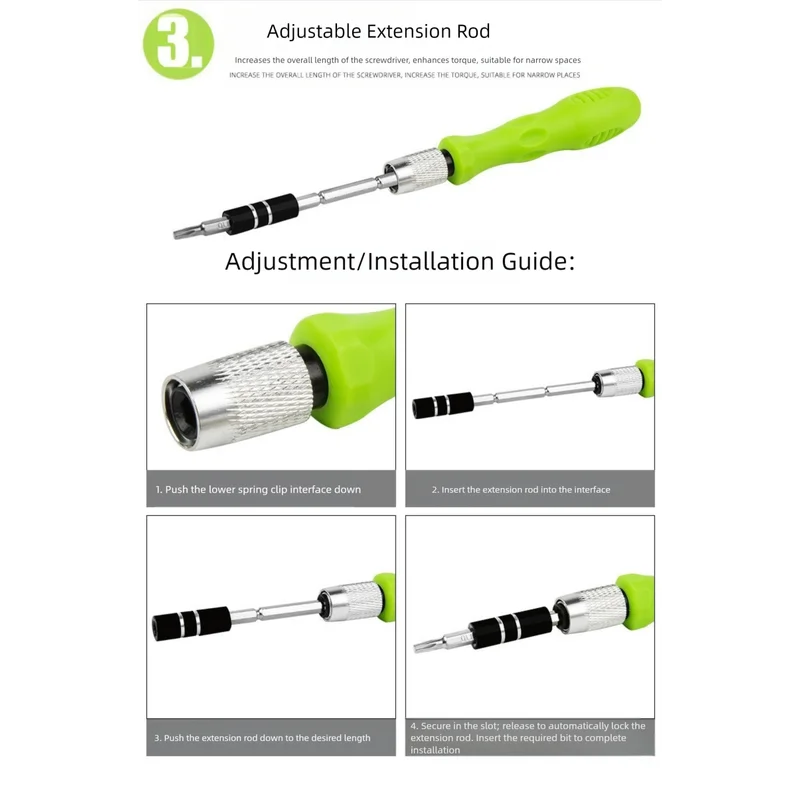 Green 32-in-1 Precision Screwdriver Set - Magnetic Repair