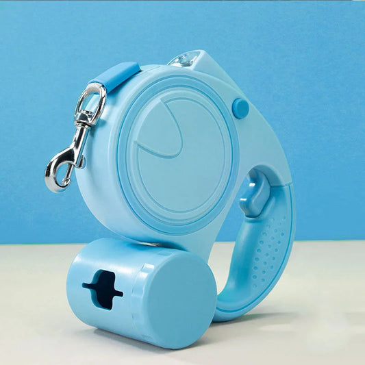 Green 3M Retractable Dog Leash - Built-in LED Light (No