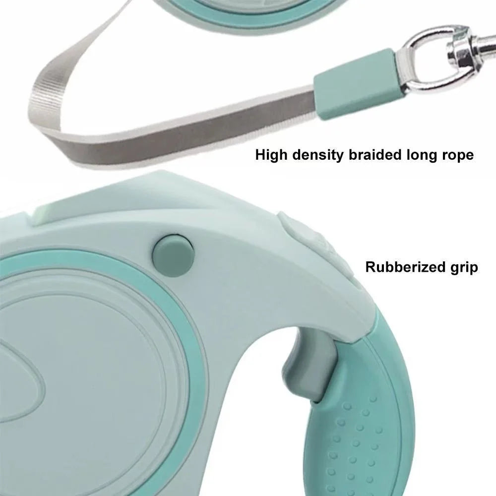 Green 3M Retractable Dog Leash - Built-in LED Light (No