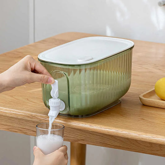 Green 4 Liter Refrigerator Cold Drink Dispenser Juice