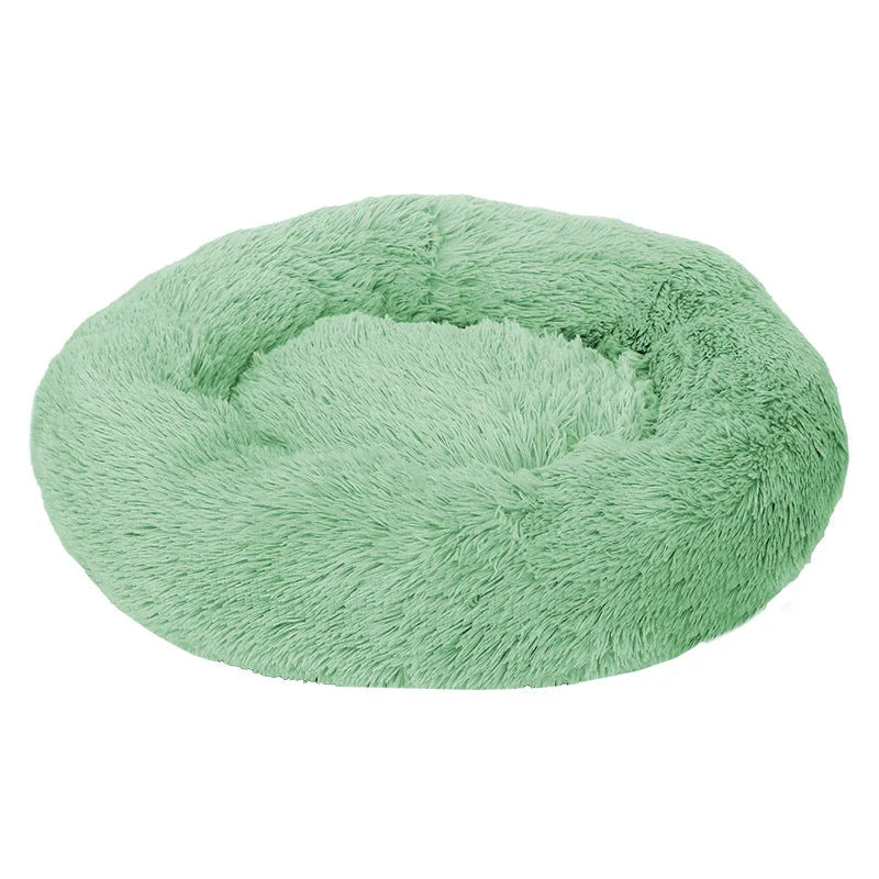 Green 50cm Cozy Round Pet Bed - Plush Cat & Dog Bed
