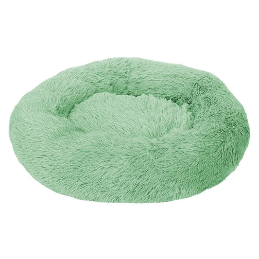 Green 50cm Cozy Round Pet Bed - Plush Cat & Dog Bed