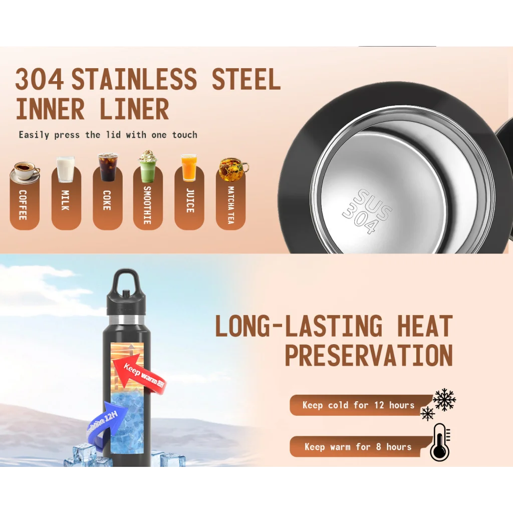 Green 680ml Insulated Stainless Steel Water Bottle