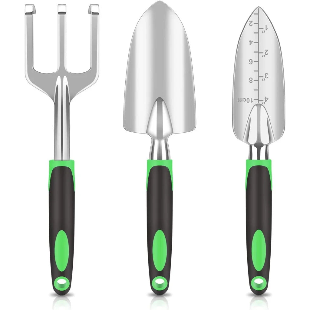 Green 8-Piece Heavy-Duty Gardening Tool Set with Ergonomic