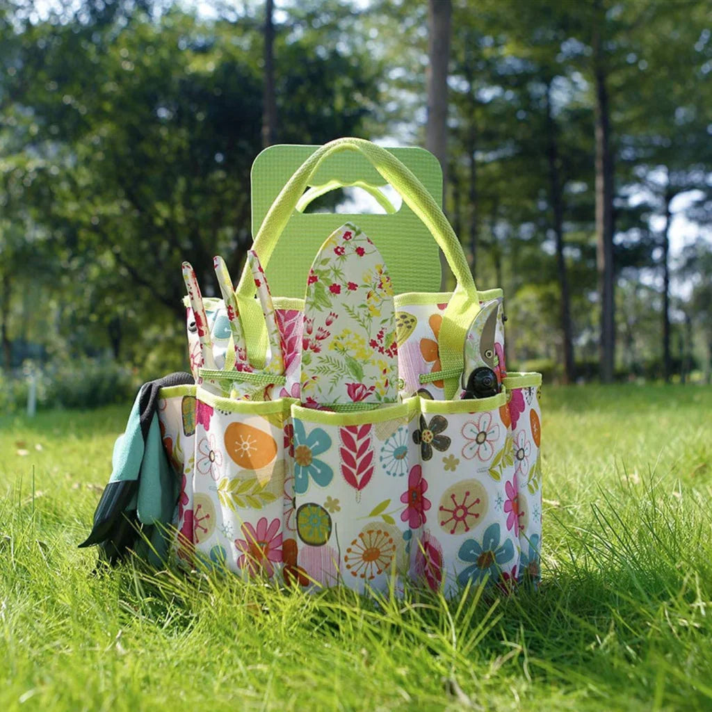 Green 9-Piece Floral Garden Tool Set for Women – Complete
