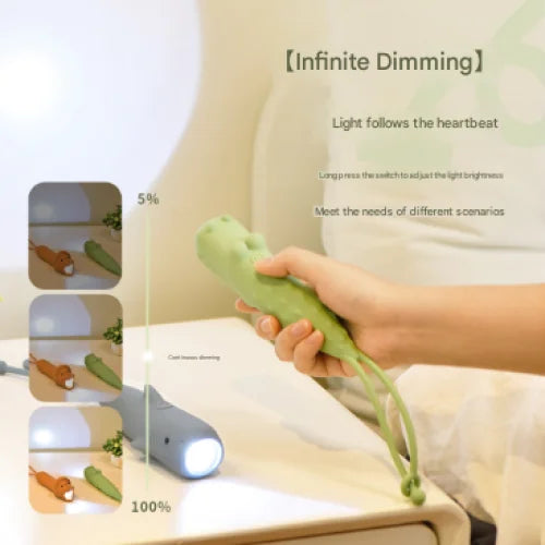 Green Adorable Crocodile Silicone LED Flashlight for Kids