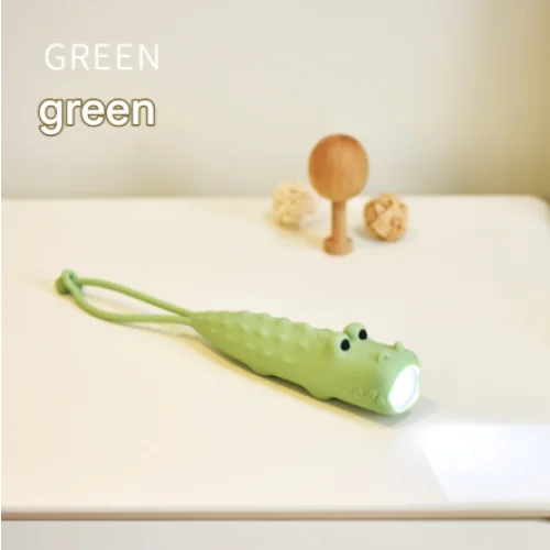 Green Adorable Crocodile Silicone LED Flashlight for Kids