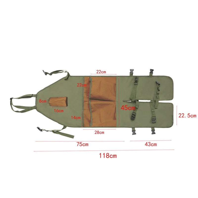 Green And Beige Gardening Leg Apron - Oxford Fabric