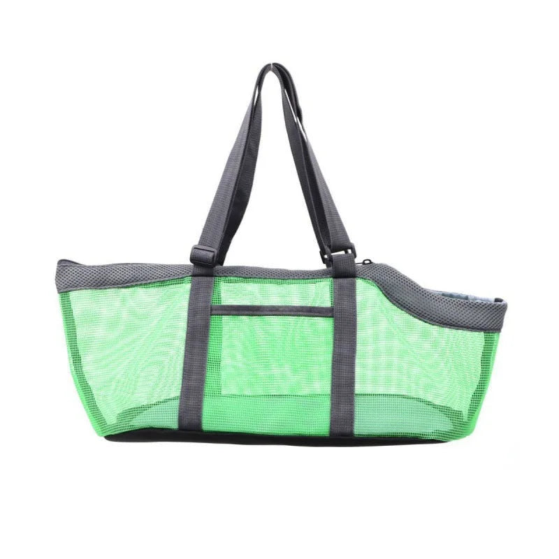 Green And Grey Lightweight Breathable Mesh Pet Carrier