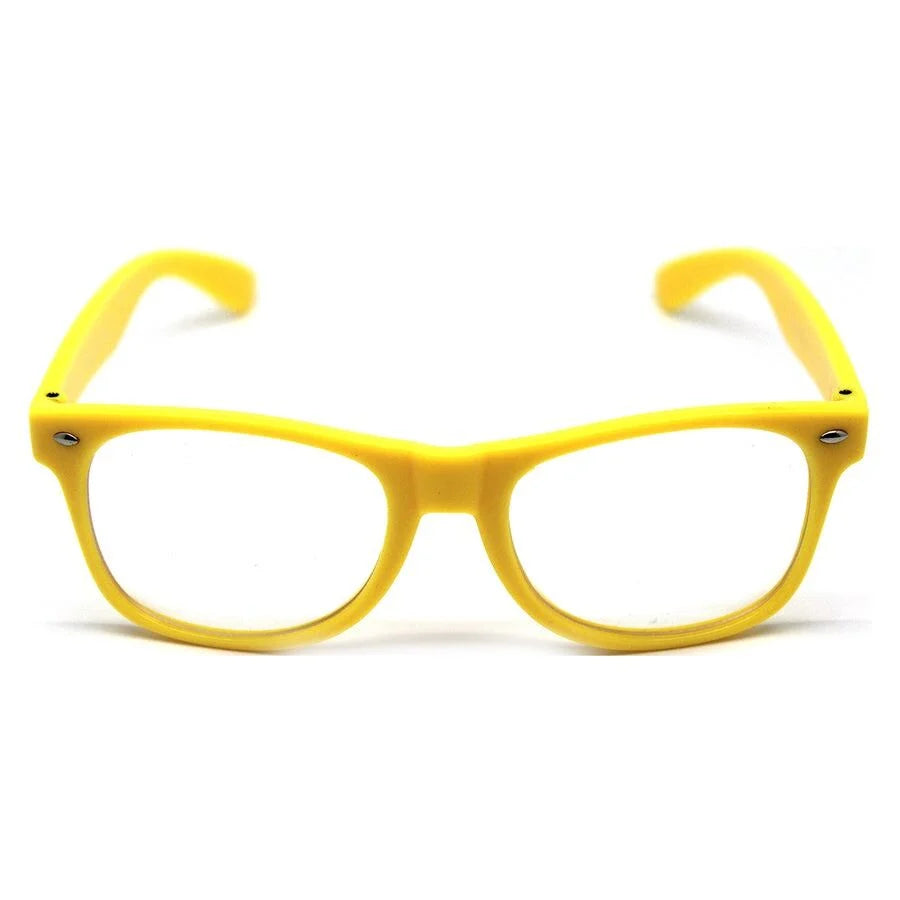 Green and Yellow Party Glasses with Clear Lenses – Fun 80s