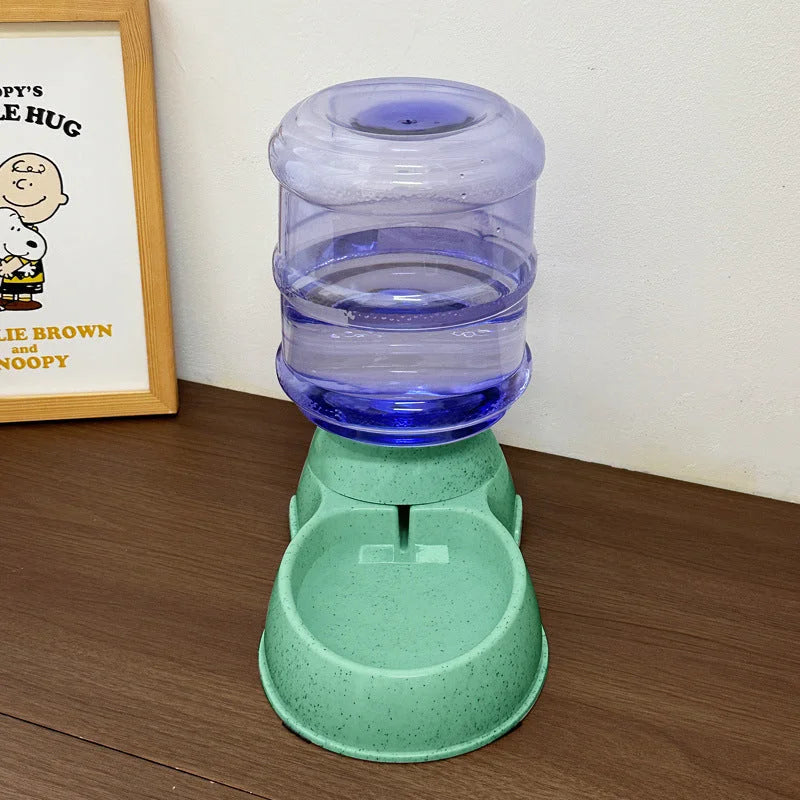Green Automatic Pet Feeder and Drinker Combo for Cats