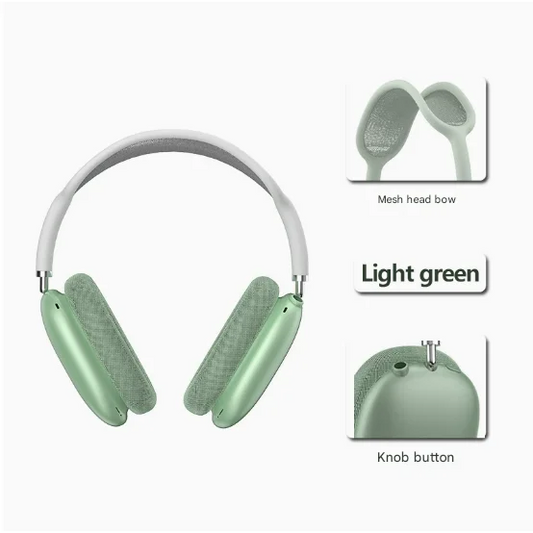 Green Bluetooth Over-Ear Headphones - Mesh Headband