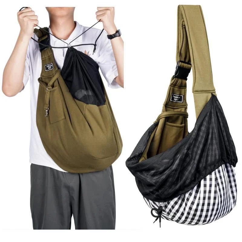 Green Breathable Pet Sling Carrier for Small Dogs & Cats