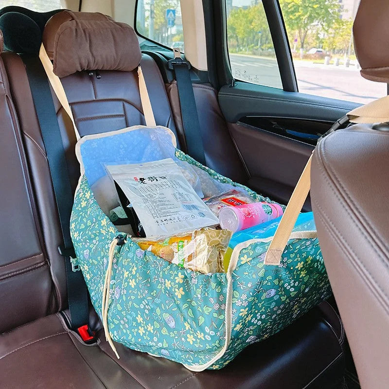 Green Car Back Seat Organizer Hammock - Portable Storage