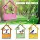 Green Charming Wooden House Hanging Bird Feeder - Attract