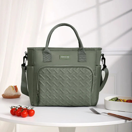 Green Chic Insulated Lunch Tote Bag - 11L Large Capacity