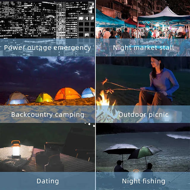 Green Collapsible Portable Solar LED Camping Lantern
