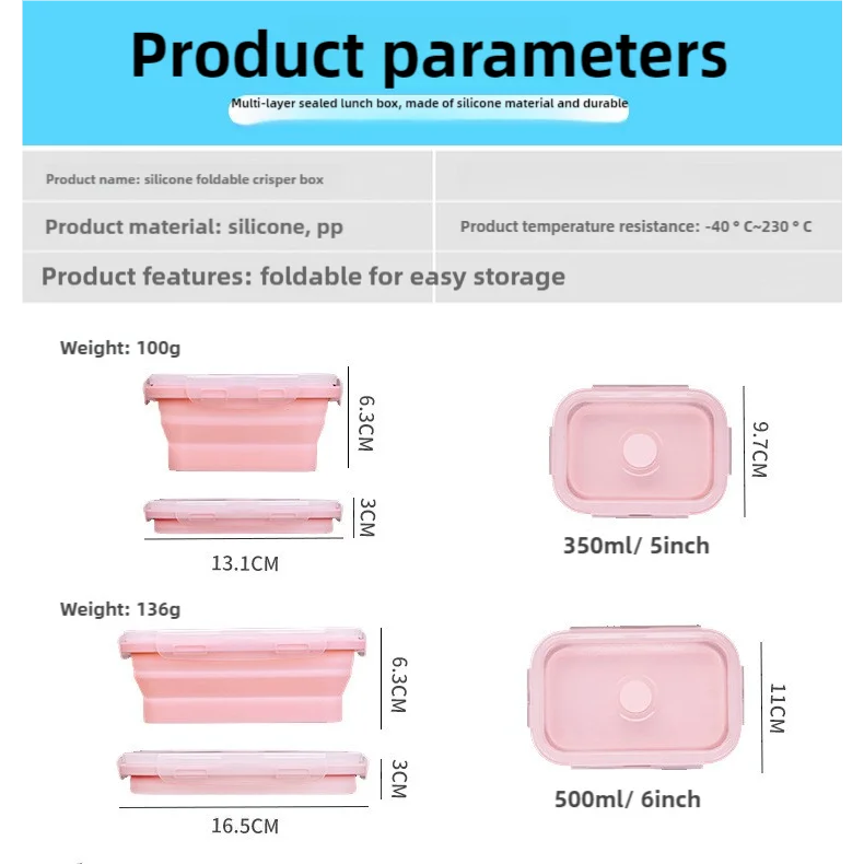 Green Collapsible Silicone Bento Box Set - 4-Piece