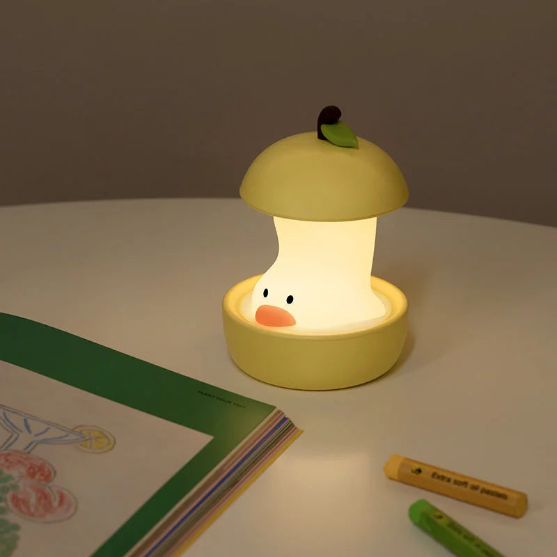 Green Colorful Duck Pear USB Night Light - Adjustable Sleep