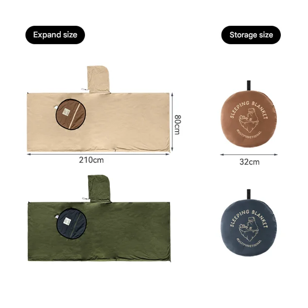 Green Cozy 4-in-1 Wearable Fleece Poncho Sleeping Bag