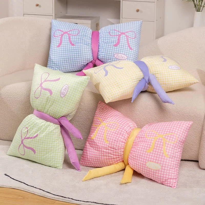 Green Cute Butterfly Knot Pillow | Soft Bed & Seat Cushion